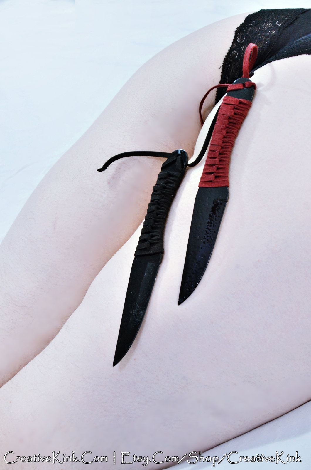 Dagger - Black on Black, Starry Sky Silver Dust on Black -- Steel Blades with Shadows or Silver  - Available Dulled or Sharpened for Knife Players - BDSM Knife Play Tool
