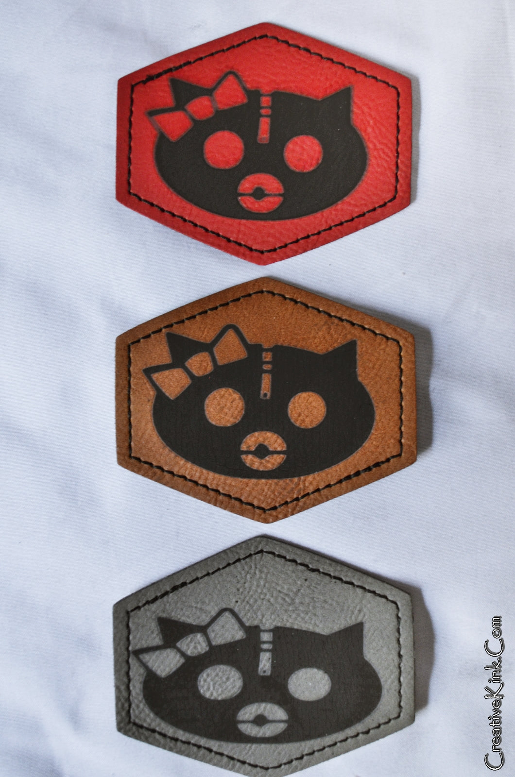 Leather Patches - Hello Kinky! Baby Girl and Naughty Girl Patches!