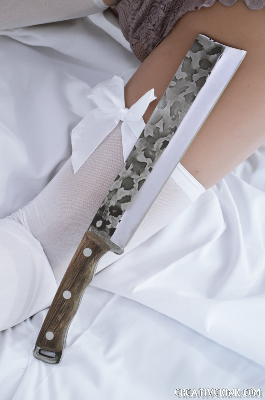 Smithed Steel Blade - Ten Inches of Hardened Steel, Paper Cutting Sharp, Oak Grip!
