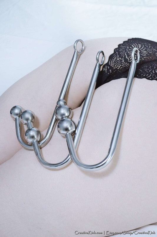 Anal Hooks - 1, 2 or 3 Ball - Anal Training / BDSM Sex Toys
