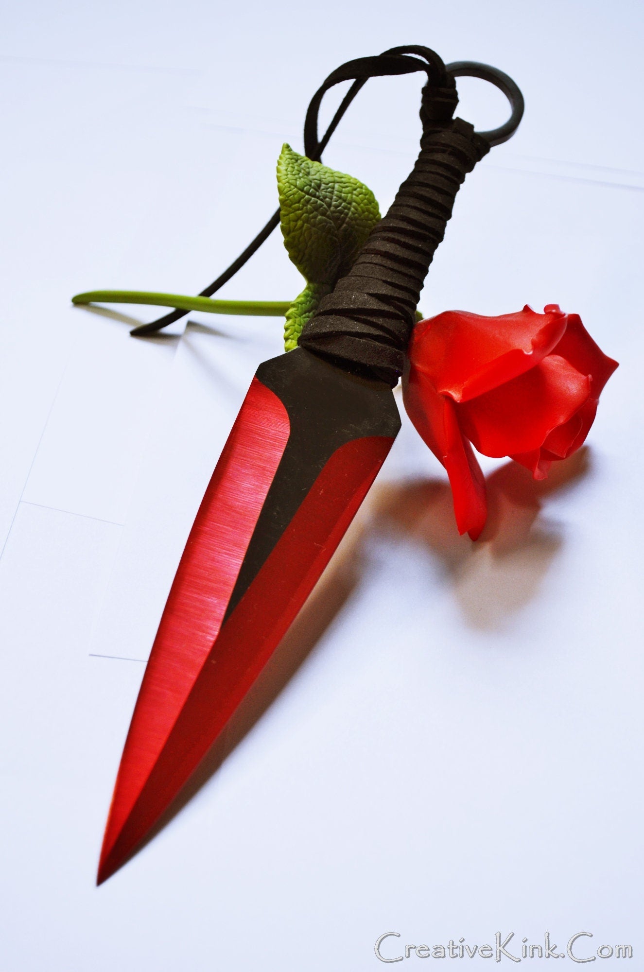 Black and Blood Red 9" Ring Dagger