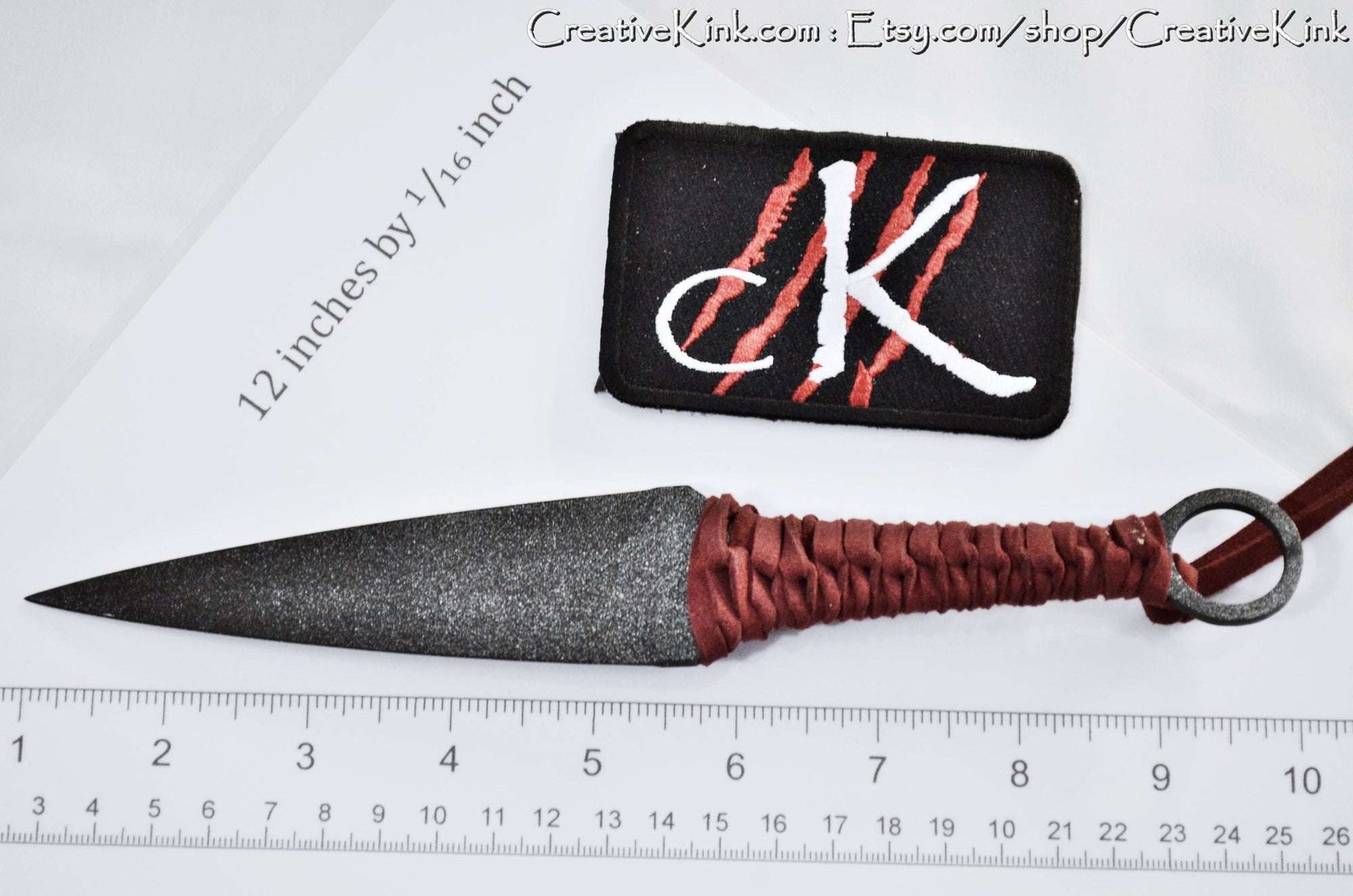 Spade Blade - Black and Silver Sealed Steel Spade Blade For Knife Play - Leather Grips, Available Dulled or Sharpened - BDSM Edge Play Tool