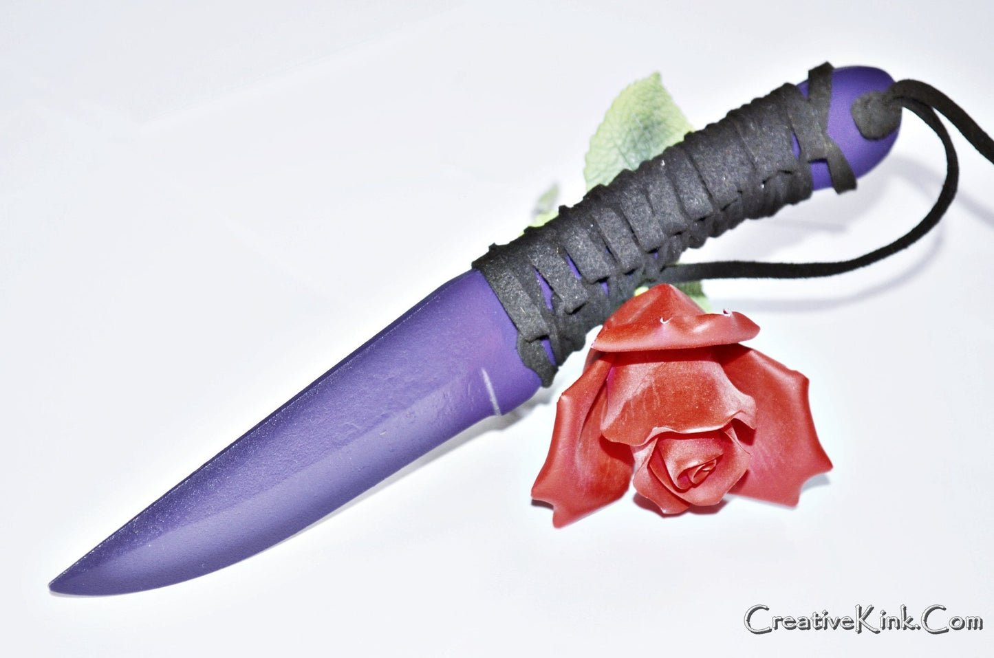 Shadow on Steel - Violet and Leather BDSM Play Blade Knife