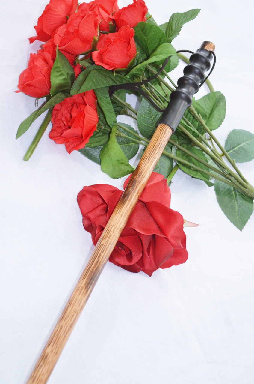 Oak Caning Rods - Burned Oak with Specialty Handles