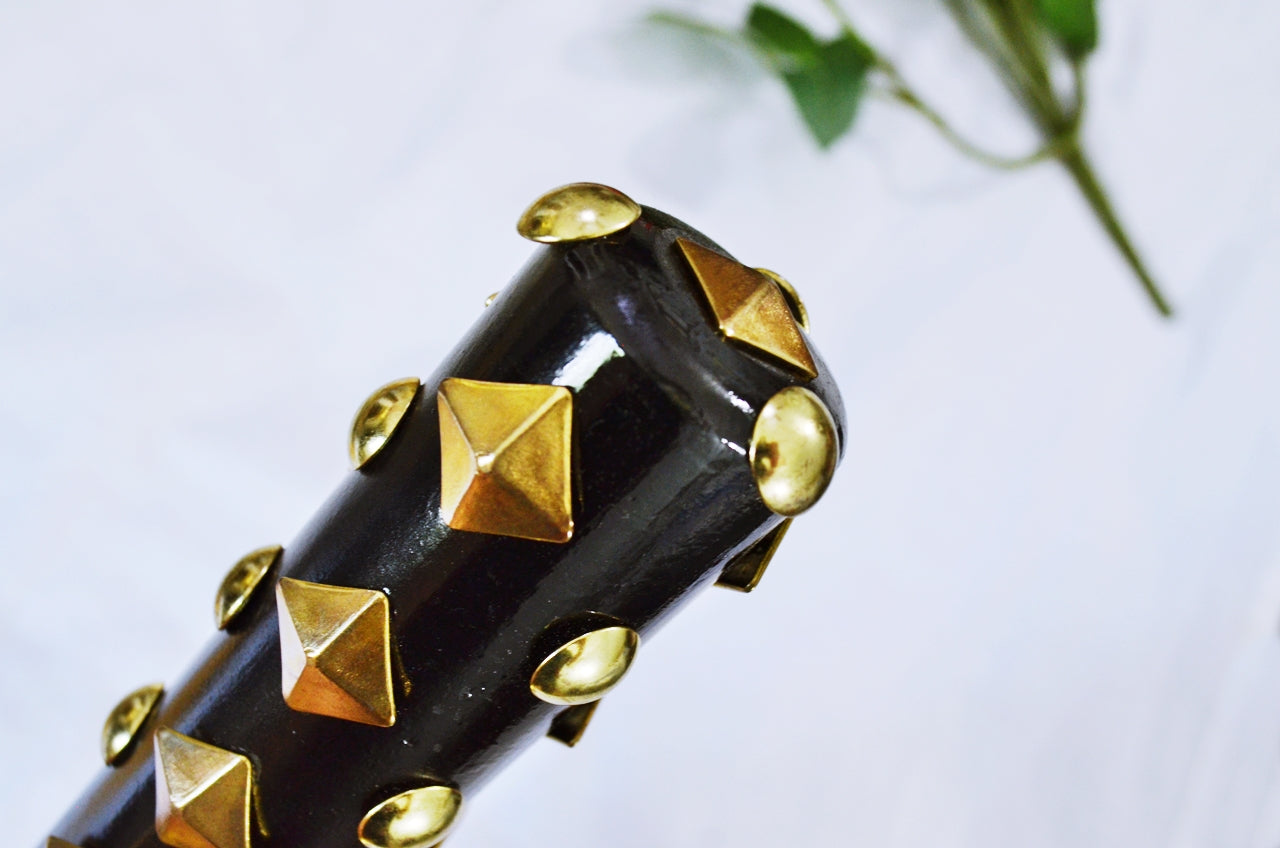 Mace - Hefty Black Shine and Hard Brass -- Thuddy Spanking Tool